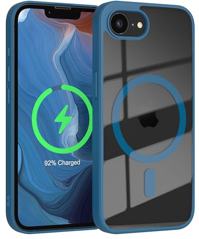 EAZY CASE Hülle für iPhone 17e kompatibel mit Qi Charging Ultra Aufprallschutz Stoßfest und Kratzfest dünne Schutzhülle mit Kameraschutz Silikon Cover Clear Hybrid Handy Case Petrol - Qi Charging