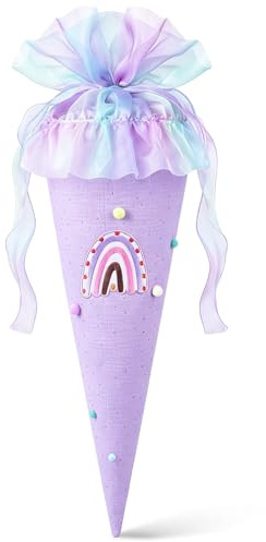 iZoeL Einschulung Schultüte Mädchen Große Zuckertüte Schulkind Geschenk | Super große Schultüte Lila, Schultüte Füllung Mädchen, Geschenktüte Zuckertüte Schultüten für Schüler Studenten