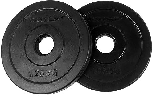 Tunturi Hantelgewichte 2 x 1,25 kg, 30 mm, Gewichte für Langhantel und Kurzhantel,