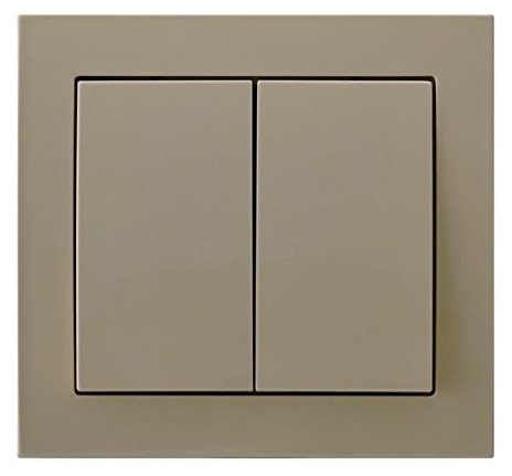 Double Big Button Indoor Light Switch Click Wall Plate Beige