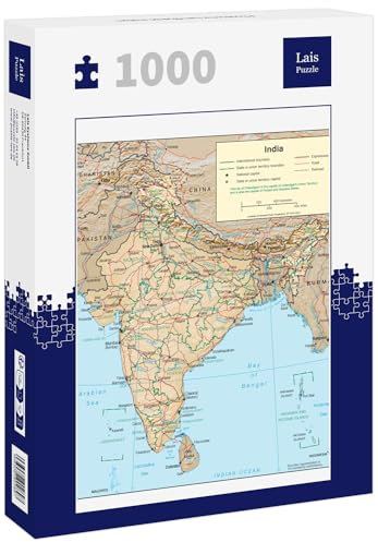 Lais Puzzle Physical Map of India 1000 pieces