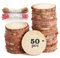 50 Holzscheiben 6-7cm Holz Log Scheiben mit Loch Unvollendete Holzkreise+20m Seil,Holzscheiben aus Perfekt für DIY Handwerk Holz-Scheiben Hochzeit Mittelstücke Weihnachten Dekoration Baumscheibe