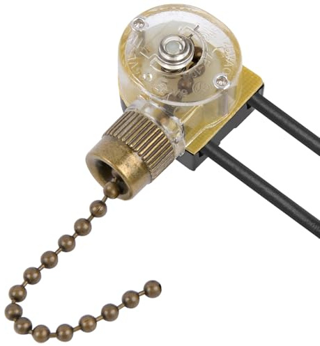 Hunter On-Off Speed Ceiling Fan Switch Zing Ear ZE-109, Pull Chain Cord Switch,Use for Ceiling Fans, Appliances, Replacement Speed Control (Bronze Pull Chain)