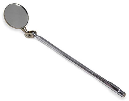 RIVERWELD Verstellbarer Teleskop-Inspektionsspiegel mit Schwenkarm | Pocket Clip Tools Einziehbarer Griff 360° drehbar