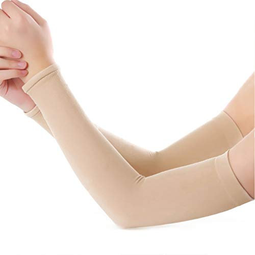 Hombres Mujeres Protección UV De Refrigeración Mangas del Brazo Unisex Largo Brazo De La Cubierta Mangas para Deportes Al Aire Libre Operando De Baloncesto De Conducción (Color De La Piel)