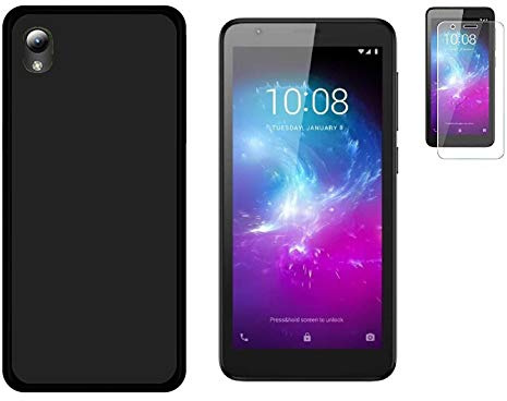 TD24H Funda para Zte Blade A3 2019 / L8 (5) Negra TPU Silicona + Protector Pantalla 9H