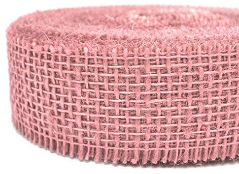25 m x 40 mm Dekoband JUTE PUDERROSA Altrosa (108) Juteband Geschenkband 4 cm Gitterband Schleifenband aus Naturjute nachhaltig Weihnachten Ostern Geschenkverpackung