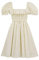 R.Vivimos Summer Casual A-Line Print Puff Sleeve Ruffle Hem Square Neck High Waist Mini Swing Dress(Small,Beige)