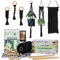 Makramee Garn Set für Anfänger mit Anleitung 3mm Makramee Garn Schwarz Set mit holzringe und holzperlen Zubehör für Makramee Wandbehang,Makramee Blumenampel Schwarz Makramee für Anfänger