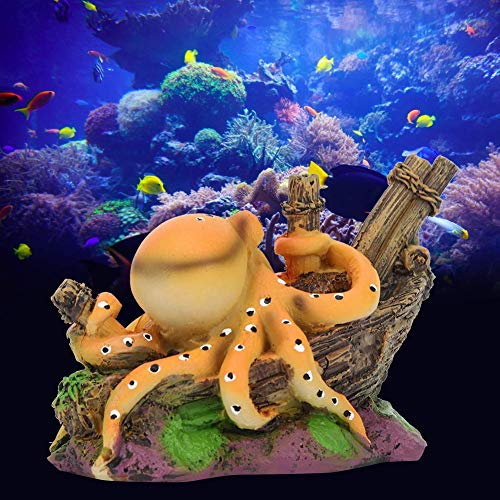 Aquarium Simulation Octopus Aquarium Dekoration Aquarium Deko Höhle Oktopus-tank-dekoration, 4,53 x 2,36 x 2,76 Zoll Aquarium Harz Simulation Octopus Simulation, Octopus Hide House Aquarium Aquarium