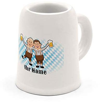 printplanet - Schnapsglas mit Namen oder Wunschtext selbst gestalten - Mini Bierkrug personalisieren und bedrucken – Motiv: Oktoberfest