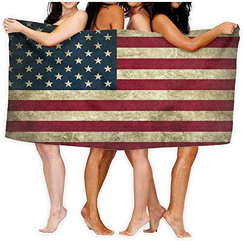 Strandtücher,Sand Proof Schnelltrocknendes Reisetuch Vintage Usa Flag Badetuch Saugfähiges Handtuch Wrap Für Dusche Strandtuch 80×130cm