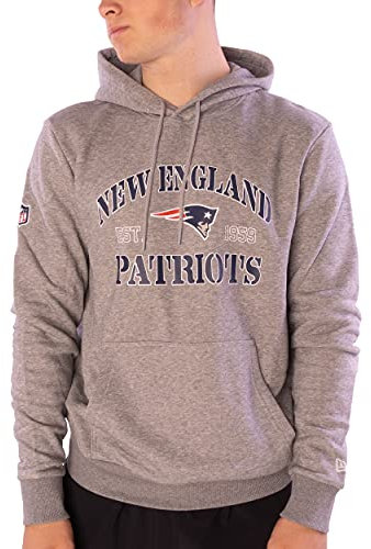 New Era Hoodie - NFL MBA MLB - Kapuzenpullover - Football Basketball Baseball - Limited Edition (New England Patriots Light/Grey, XXL, xx_l)