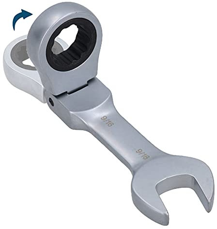 9/16” AF SAE Imperial Flexible Stubby Flexi Head Ratchet Spanner Combi Wrench