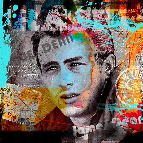 Kunstdruck auf Holz, James Dean Baker Micha – Fotografie quadratisches Bild Popkult Mixed-Media-Foto-Design New James Dean Kunstdruck 61 x 61 cm