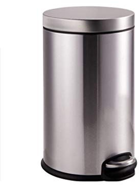 Mülleimer Pedal-Typ Edelstahl Farbe Mülleimer Zuhause Wohnzimmer Schlafzimmer Mülleimer Unabhängiger Innenfass Mülleimer-12L