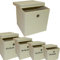 A406 4x Foldable Storage Boxes with Lid Storage Basket with Lid Fabric Cubes with Handles Collapsible Fabric Organiser Clothes Storage Box (Large- 30x30x30cm, Beige)