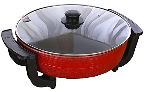 SHZICMY Olla Shabu Hot Pot Con Divisor y Tapa - 6 L, China Hotpot Eléctrica Para el Hogar, 1300 W, 220 V