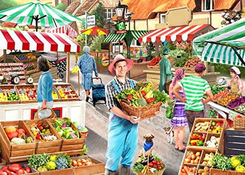 HUADADA Jigsaw Puzzles Age 14+ for Adults 1000 Pieces-Farmer's Market 1000 Piece Jigsaw Puzzles for Adults Gifts