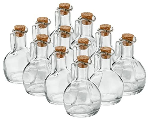 12x Glasflasche mit Korken 150ml kleine Flaschen zum befüllen Leere Glasflaschen Flasche Glas Likörflaschen Ostern Glasflasche Weihnachten Likör kleine Flaschen leer Öl Essig Glass bottle Fläschchen