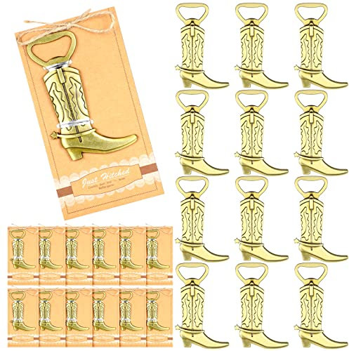 12 Stück Cowboy-Flaschenöffner aus Metall und Edelstahl für Hochzeit, Geburtstag, Jahrestag, Bronze