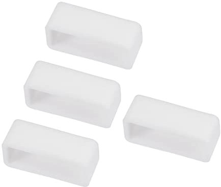 Kozelo 4pcs Montre Bande Boucle - [18 mm Largeur] Caoutchouc Montre Support pour Montre Bande Gardien Réparation Remplacement Utilisation, Blanc, Silicone
