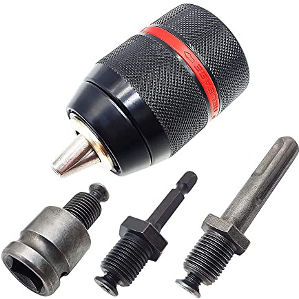 Melitt Mandrino per Trapano Chiave da 1,5-13 Mm 1/2 Pollici-20UNF Attacco SDS-Plus Attacco Esagonale da 1/4 Pollici Adattatore per Chiave Quadrata Presa da 1/2 Pollici