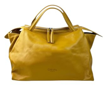 Cheval Firenze Algedi Handtasche, echtes Leder, hergestellt in Italien, gelb