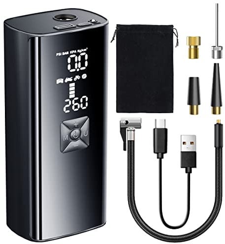 Adicop Compressore Aria Portatile auto 9900mAh 150PSI LCD Mini Compressore a Batteria 220v Compressore Portatile Caricabatterie Portabile Per Auto, Moto, Palloni, Biciclette