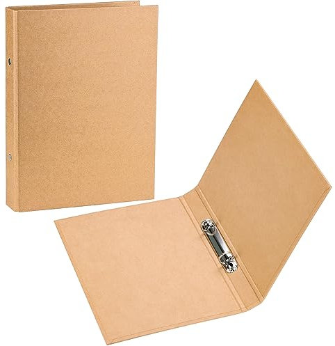 NTGRTY 2 Stück Ringbuch B5 Nachfüllbar Kraftpapier, 2 Ringen Ringordner Ordner,B5 Kraftpapier-Binderschale Metall-Sechs-Loch-Binde Reise-Organizer für Schule, Büro 28 * 21cm