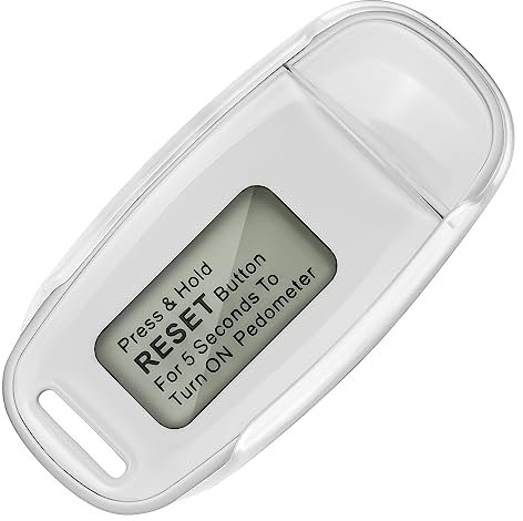 Flintronic Schrittzähler Zum Gehen, 3D-Schrittzähler, USB Wiederaufladbarer Großbild-Schrittzähler, Genauer Schrittzähler mit Lanyard, für Gehen Laufen Sport, für Senioren, Kinder, Männer, Weiß