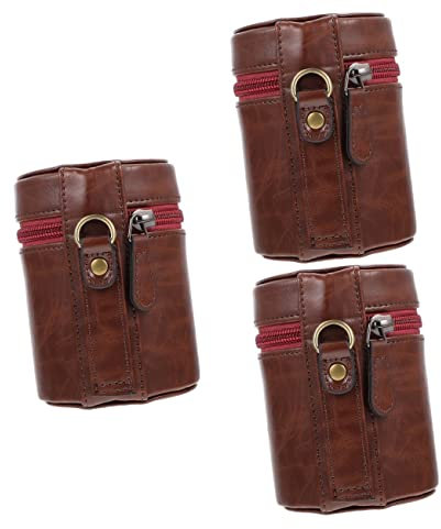 TENDYCOCO 3pcs Camera Bag Camera Lens Pouch DSLR Camera Case Flash Leather Case Mini Change Pouch Digital Camera Bundle Lens Cases Digitl Cameras SLR Camera Lens Bag Thicken Pu Fanny Pack