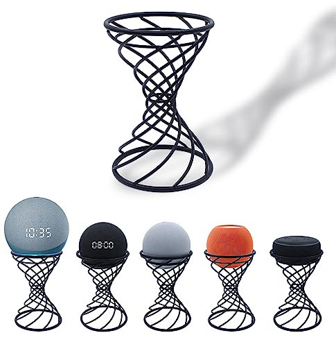 Dutiplus Smart Speaker Table Stand Decorative Holder for Echo Dot 5nd/4rd/3th/2th Gen, Echo 4nd/3rd/2th Gen, Echo Glow, Apple Homepod Mini and Google Home Mini/Nest Mini(Matte Black)