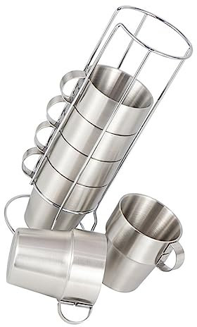 INOOMP Doppelwandige Edelstahl Kaffeebecher Campingbecher Wasserbecher Trinkbecher Kaffeetasse Kaffeebecher Für Outdoor Reisen Grillen