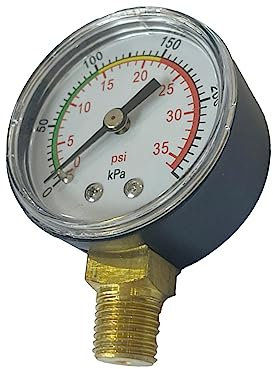 Colcolo Manomètre pour Piscine, Aquarium Crépines Manomètre Montage Inférieur Multifonctionnel Gamme Portable 0~35 Psi pour Spas Piscines Aquariums Accs, Manometre Pression Eau