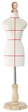 Schaufensterpuppen, kleine Schneiderpuppe, weiblich, Mini-Puppenkleid, Schaufensterpuppen, Dekoration, Puppenhaus-Zubehör, höhenverstellbar (Farbe: Schwarz, Größe: 1/3) (Beige 43832)