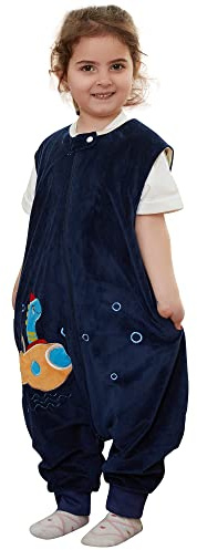 HAHASHOW Baby Schlafsack mit Füßen Schlafstrampler 3-5 Jahre Drache | Maschinenwaschbar, ärmellos & mit Beinen, 1.5 Tog Weiches Polyester, Leicht an- und ausziehbar, Ganzjahresschlafsack