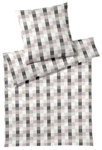 Joop! Mako-Satin Bettwäsche Mesh Stone 1 Bettbezug 140 x 200 cm + 1 Kissenbezug 70 x 90 cm