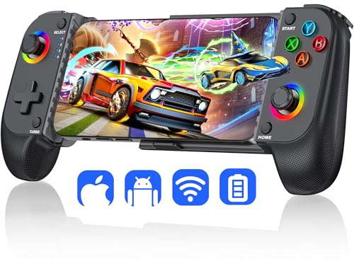 Wireless Phone Controller for iPhone/Android with Hall Joystick, Moblie Controller for iPhone Support Xbox Game Pass, Steam Link, Call of Duty, Roblox, Handheld Gaming Gamepad, Nintendo DS Consoles