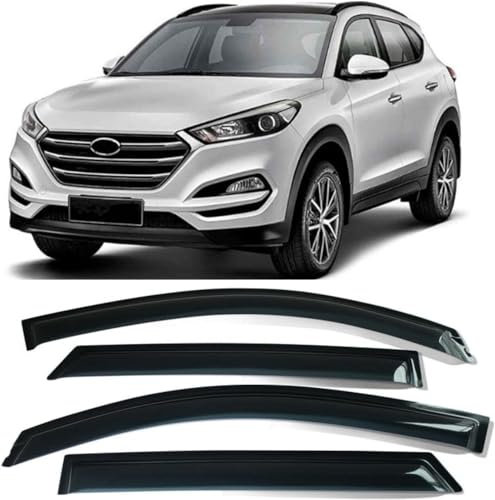 NUSHKE 4 Stück Auto Autofenster Windabweiser für Hyundai Tucson 2015-2020, Vorne Hinten Autofenster Visier Tür Rauchabweiser Wachen Abdeckung