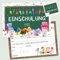 Wentsent Einladung Einschulung, 12er Set Schulanfang Einladungskarten mit Aufkleber für Junge Mädchen 1. Schultag Tafel Einladungen Schuleinführung Einschulung Einladungskarten
