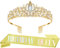 Geburtstagskrone Mädchen,Krone Geburtstag,Schärpe Geburtstag,Tiara,Geburtstagskrone Erwachsene,Diadem Gold,Birthday Queen,Krone Geburtstag,Prom Queen,Krone Gold,13 18 30 40 50 60 Geburtstag Frauen