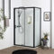 Duschtür Nische 140 cm mit fester Wand 70 cm, transparentes Sicherheitsglas 6 mm | City