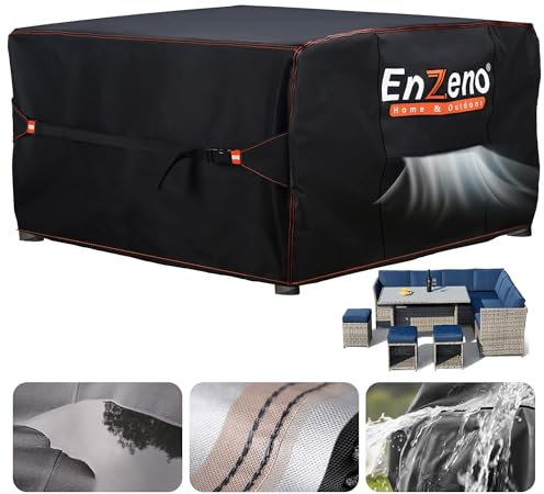 Enzeno Abdeckung Gartenmöbel Wasserdicht 230*165cm, Loungemöbel Abdeckung Winterfest, Abdeckhauben Balkonmöbel für Möbelsets, Lounge Plane für Gartenmöbel, Schutzhülle für Sitzgruppe gartenmöbel Groß…