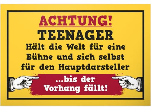 DankeDir! Bühne Hauptdarsteller - Schild 30 x 20 cm - Geschenkidee Teenager Spruch Zimmer Türschild Jungen & Mädchen Jugendzimmer - Dekoration Deko Geschenk Idee Jugendliche Tür Deko Geburtstag