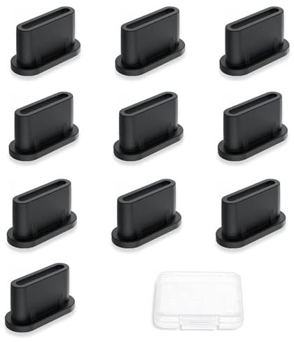 lcyen USB C Dust Plug Set, 10 Pcs Charger Protector Silicone USB Dust Cover for Phones, Samsung Galaxy, Google Pixel, USB C Protector for All USB C Port Cover Devices, Tablets, & Laptops