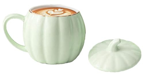 ZHUMCCY Tasses En Céramique D'Halloween - Citrouille, Avec Couvercle, Pour Bébés Et Adultes,