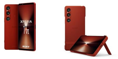 Sony Xperia 1 VI | innovativer Sensor mit Dreifachobjektiv und ZEISS, 6,5 Zoll, 19,5:9 FHD+ HDR OLED 120Hz, Android 14, IP65/68, Dual SIM, Scarlet rot exklusiv mit 512GB Speicher, inkl. Cover in rot