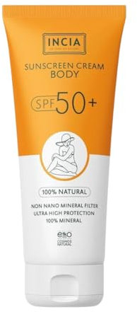 INCIA Natürliche Körper-Sonnencreme - Anti-Pigment-Hochschutz mit Natürlicher Formel, Breitband-Schutz SPF50 UVA UVB, Für Alle Hauttypen, 150 ml