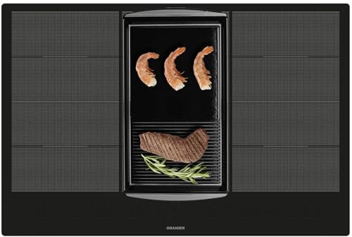 Oranier Flächen-Induktion-Kochfeld 80 cm FLI680 - autarkes Induktionskochfeld mit Brückenfunktion & halb-gerillter Grillplatte
